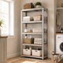 Heavy-Duty Shelving Unit, 5 Tiers, HWD: 200 x 90 x 60 cm, Silver up to 875 kg, basement & garage, storage rack, steel Image 2