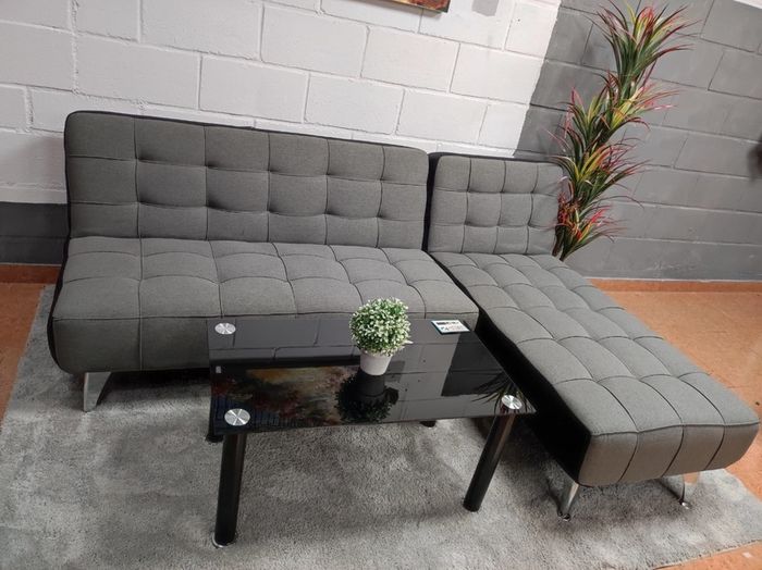Dark grey fabric Nordic Comfort Chaise Sofa,198cm
