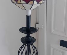 floor lamp with stained glass shade ..