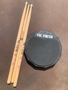 Vic Firth Double-Sided Drum Practice Pad + Drumsticks