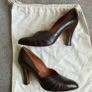 Pair of vintage handcrafted italian leather stilettos Image 6