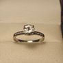 White Gold Moissanite Solitaire Ring with Accents Image 10