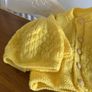 Buttercup yellow cardigan and hat 3 to 6 mths Image 3