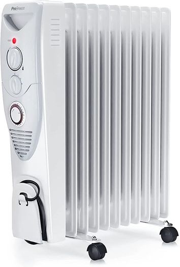 2500W Oil Filled Radiator, 11 Fin - Portable Electric Heater - Built-in Timer, 3 Heat Settings, Adjustable Thermostat, Safety Cut-Off & 24 Hour Timer MULTIPLE COLOURS AVAILABLE (FREE POSTAGE)