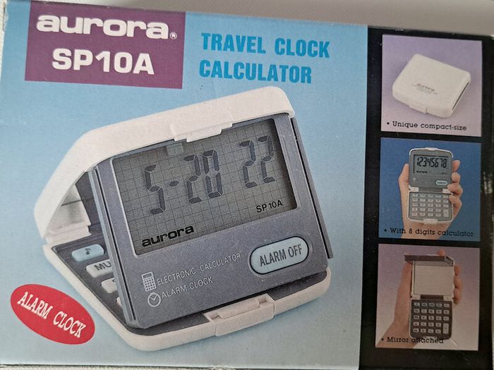 Aurora SP10a - Desk clock and Electronic Calculator  - New Old Stock