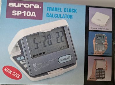 Aurora SP10a - Desk clock and Electronic Calculator  - New Old Stock