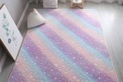 Luminous Carpet Glow in the Dark Rainbow Stars Rugs, Short Plush Sponge Sandwich Soft Comfortable, 60x120cm