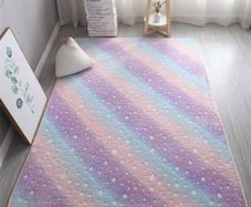 Luminous Carpet Glow in the Dark Rainbow Stars Rugs, Short Plush Sponge Sandwich Soft Comfortable, 60x120cm