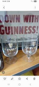 2 vintage Guinness glasses