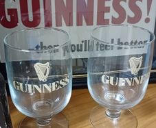 2 vintage Guinness glasses