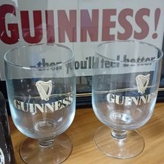 2 vintage Guinness glasses