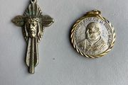 Pope John Paul II medal and Cross