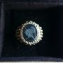 Vintage 9ct Yellow Gold  Hallmarked Gents Oval Shape  Black Onyx Ring size P - 3,6g Image 4