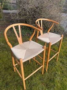 2 Wishbone Style Bar Chairs