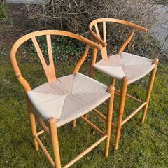 2 Wishbone Style Bar Chairs