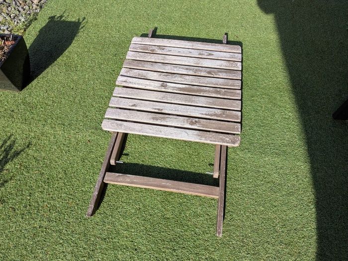 Folding wooden garden table