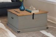 Storage Chest HALDEN Grey 91x91x47 cm Solid Wood Pine