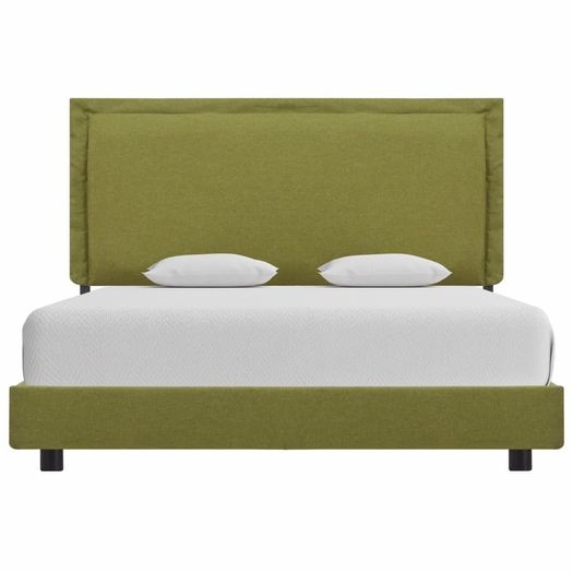 Bed Frame Green Fabric 120x190 cm