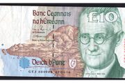 1994 Ireland IR10 James Joyce Banknote Series C. Note issued 27/04/94. Serial number GEJ880988