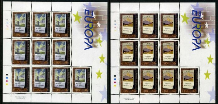 2003 Ireland Europa Posters Commemorative  Sheetlets Plate 1A1A1A1A Mint Never Hinged (MNH)