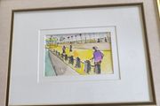 Lovely Water Coloer Framed Picture Of Dunloughaire Walk Co. Dublin Signed Paul Downer.