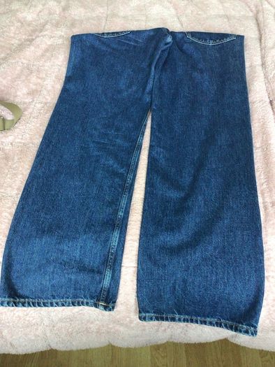 Massimo Dutti Ladies dark blue denim Straight wide Leg Jeans Eu 40 Uk 12 includes postage