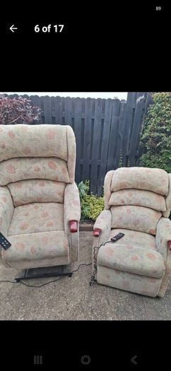 2 x riser recliner electric armchairs