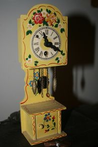 Vintage Germany Hand-Painted Mini Grandmother Clock