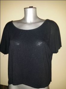 Black short  top unique back size UK16 EUR44 Postage included
