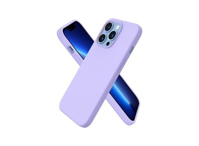 Liquid Silicone Shockproof Case For iPhone 13 Pro Luxury Soft Phone Cover Purple New - FHT4IP13PLK