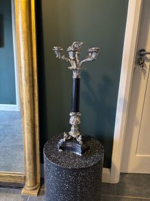 Candelabra - Heavy Black Lacquered & Silver