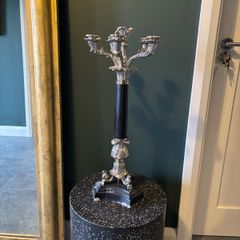Candelabra - Heavy Black Lacquered & Silver