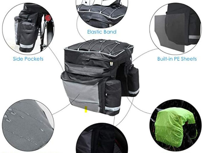 Bicycle bag Bike paninier bag 43L