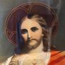 Large Antique Sacred Heart of Jesus Framed Print Irish Catholic Religious Art Image 4