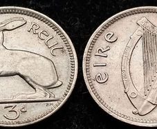 [#115] - Ireland 1968 | 3 Pence | Irish 3d | Hare | KM.12a | UNC
