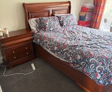 Solid wood sleigh bed and matching locker
