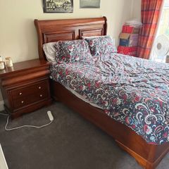 Solid wood sleigh bed and matching locker