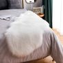 FREE EXPRESS SHIPPING Faux Fur Soft Fluffy Single Sheepskin Stule Style Rug, Faux Fleece Chair Cover Seat Pad Soft Fluffy Shaggy Area Rugs for Bedroom Sofa Floor (White 60 x 90 CM) Image 2