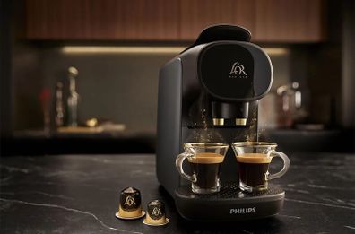 Philips L'OR Barista Sublime, Pod Coffee Machine, Dual Spout, 19 bars,Black