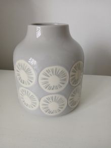 Small grey and white Next vase