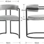 Set of 2 Modern Dining Chairs Metal Frame Velvet Image 2