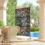 Decorative Outdoor Privacy Panel Garden Claustra 3 Panels Floral Pattern Steel 122 x 45 x 198 cm Black Image 5