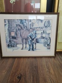 Framed vintage-style artwork