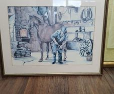 Framed vintage-style artwork