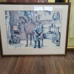 Framed vintage-style artwork