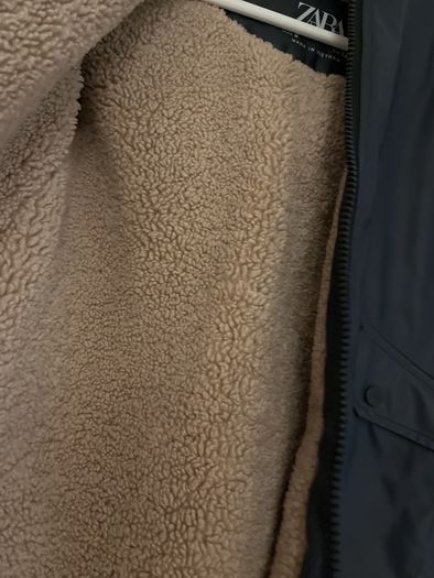 Zara waterproof, teddy lined coat age 8