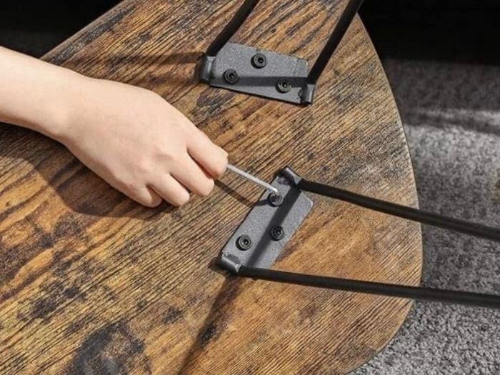 Set of 2 Side Tables, Nesting Tables, End Tables, for Living Room, Dining Room, Bedroom, Industrial Style, Rustic Brown and Black (FREE POSTAGE)