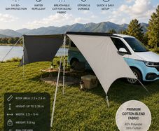 Premium TC Camper Van Awning Sun Canopy with Side Walls UV50