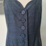 Vintage 1990s 'Richard Lewis Dublin' grey black cocktail party dress sweetheart neckline LBD L large Races Wedding outfit Image 7