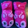 Nevica pink reindeer girls ski gloves Age 2-3 EUC Image 2